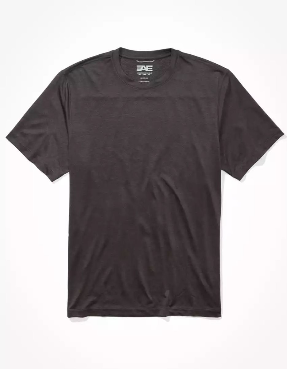 T Shirts American Eagle AE 24/7 Course Grise Homme | ETD-34128404